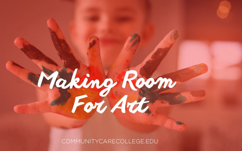 Making Room for art - a child with paint on her fingers