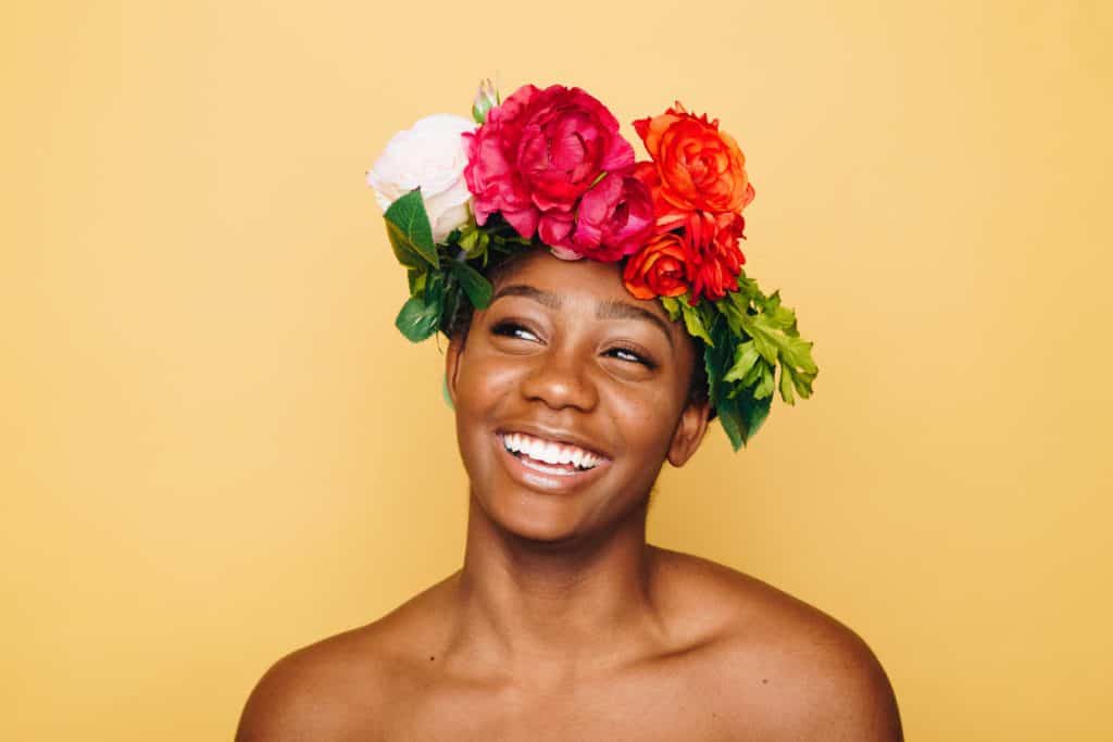 A man with a flower hat